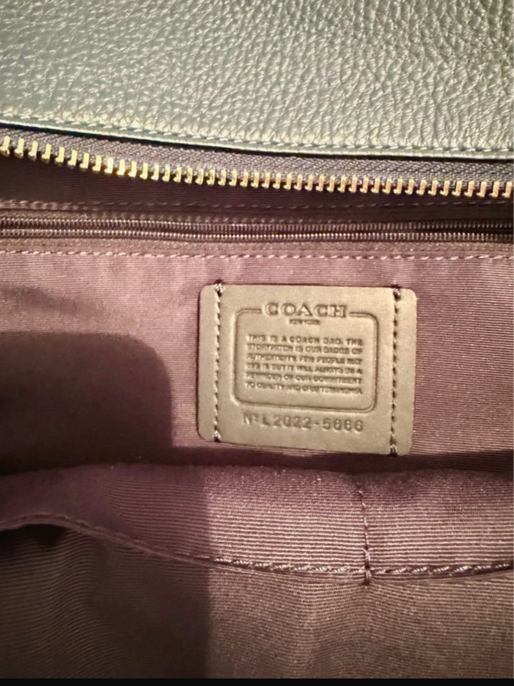 Coach Teal Blue Pebbled Leather Backpack with Front Zip Pocket - Picture 4 of 4